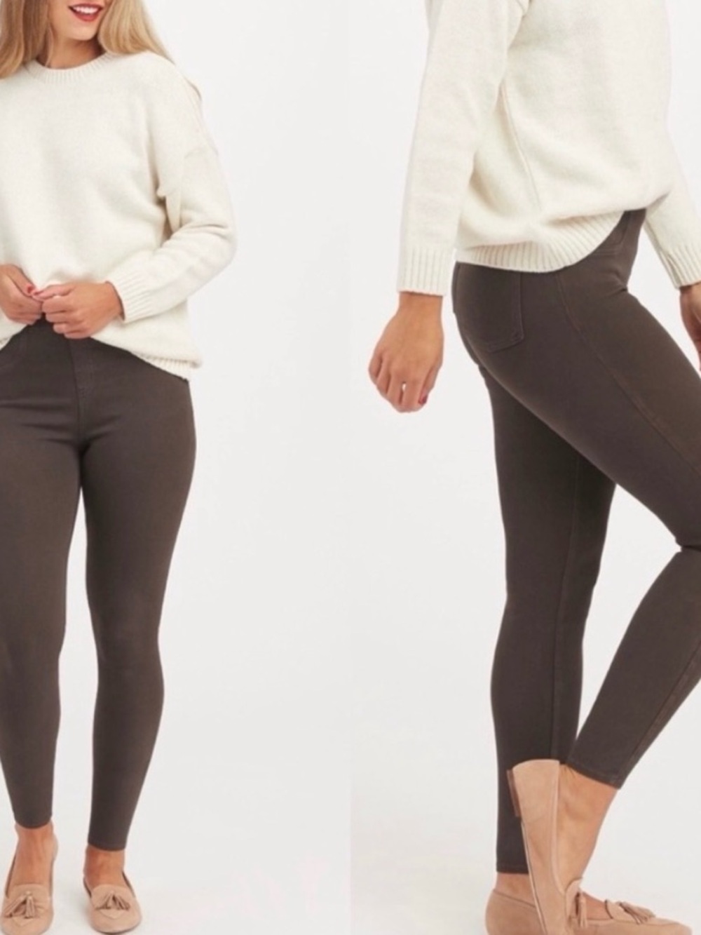 SPANX Brown ankle jean-ish Leggings in rich cocoa
